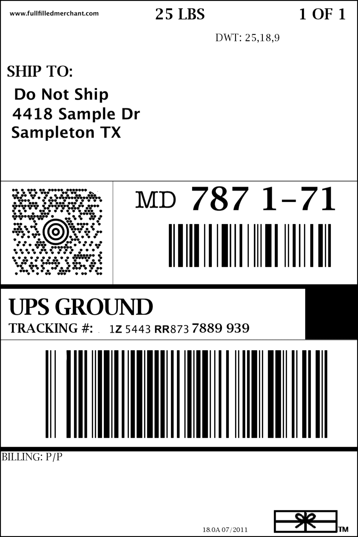 Need a Sample Label for a 4x6 Test Print? Fulfilled Merchant