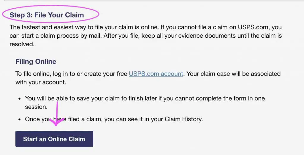 file a usps claim