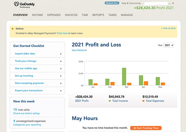 godaddy bookkeeping service for etsy