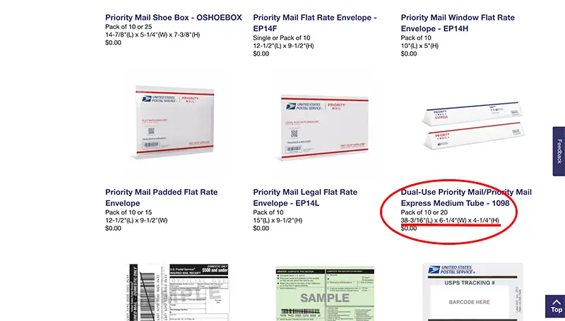 Priority Mail & Priority Mail Express Tube (Medium)